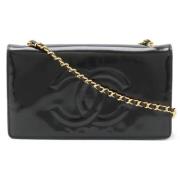 Pre-owned Leather shoulder-bags Chanel Vintage , Black , Dames