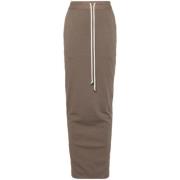 Grijze Rok Elastische Trekkoord Achtersplit Rick Owens , Gray , Dames