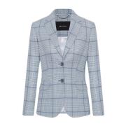 Geruite Cashmere Blazer Kiton , Blue , Dames