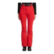 Hoge taille ski broek met drukknopen Emporio Armani EA7 , Red , Dames