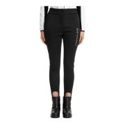 Hoge Taille Ski Broek Effen Logo Emporio Armani EA7 , Black , Dames