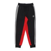 Fleece Track Pant Zwart/Rood Adidas , Black , Heren