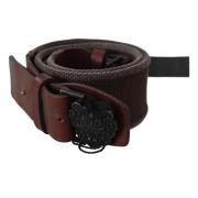 Klassieke Donkerbruine Leren Riem met Logogesp Ermanno Scervino , Brow...