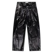 Dubbele Pence Eco Leren Broek Laneus , Black , Heren