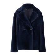 Luxe Omkeerbare Shearling Jas Kiton , Blue , Dames