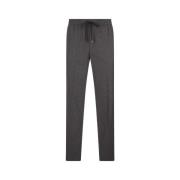 Grijze Cashmere Joggers met Leren Patch Moncler , Gray , Heren