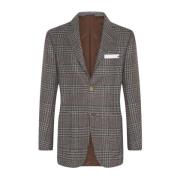 Kasjmier Glen Plaid Jas Kiton , Gray , Heren