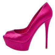 Pre-owned Satin heels Casadei Pre-owned , Pink , Dames