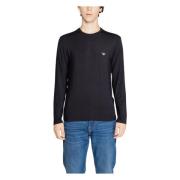 Zwart langemouw ronde hals T-shirt Emporio Armani , Black , Heren