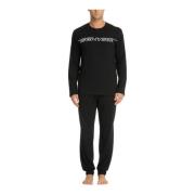 Gestreepte Pyjama met Koordsluiting Emporio Armani , Black , Heren