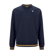 Sweatshirt van zwaar katoen met ronde hals K-Way , Blue , Heren