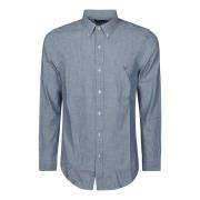 Chambray Katoenen Overhemd Ralph Lauren , Blue , Heren