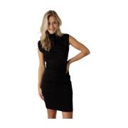 Zwarte Geplooide Jurk Drykorn , Black , Dames