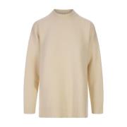 Witte Oversize Merino Wol Trui Jil Sander , White , Dames