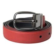 Rode Metalen Gesp Riem Dolce & Gabbana , Red , Heren