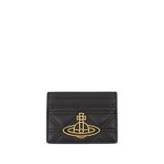 Zwarte Leren Kaarthouder Vivienne Westwood , Black , Dames