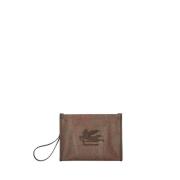 Bruine Paisley Jacquard Pouch met Leer Etro , Brown , Dames