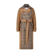 Houndstooth Trenchcoat Bazar Deluxe , Brown , Dames