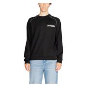 Zwart Print Sweatshirt Ronde Hals Mannen Napapijri , Black , Heren