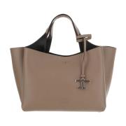 Leren Handtas met T Hanger Sluiting Tod's , Beige , Dames