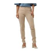 Trendy Skinny Jeans met Gouden Accenten MOS Mosh , Beige , Dames