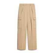 Cargo Broek Beige Katoen Viscose Sportmax , Beige , Dames