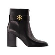 Zwarte Leren Enkellaarzen - Puntige Neus Tory Burch , Black , Dames