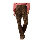 Paisley Velvet Flared Broek Summum Woman , Multicolor , Dames