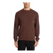 Gestreepte Sweatshirt met Logo Borduursels Emporio Armani EA7 , Brown ...