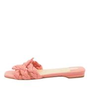 Pre-owned Leather flats Christian Louboutin Pre-owned , Pink , Dames