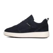 Navy Suède Lage Sneaker Cycleur de Luxe , Blue , Heren