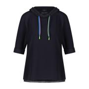 Sportief Hooded Shirt met Neon Mesh Marc Cain , Black , Dames