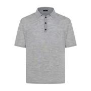 Luxe Wol Zijde Polo Shirt Kiton , Gray , Heren