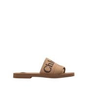 Bruine Platte Schoenen Woody Sabots Chloé , Brown , Dames