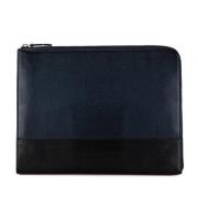 Pre-owned Leather clutches Dior Vintage , Blue , Dames