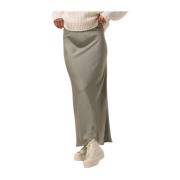 Groene Heavy Sateen Rok Neo Noir , Green , Dames