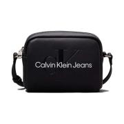 Zwarte cameratas met logo Calvin Klein , Black , Dames