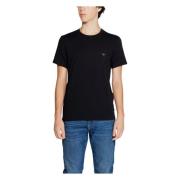 Zwart Effen Korte Mouw T-shirt Emporio Armani , Black , Heren