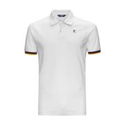 Contrast Stretch Polo Top K-Way , White , Heren