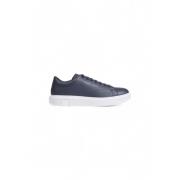 Blauwe Leren Sportieve Sneakers met Rubberen Zool Armani Exchange , Bl...