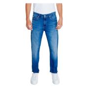 Blauwe Zip & Button Heren Jeans Calvin Klein Jeans , Blue , Heren