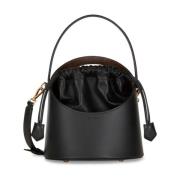 Zwarte Saturno Leren Bucket Tas Etro , Black , Dames