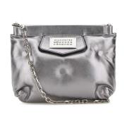 Rode Loper Clutch in Zilver Leer Maison Margiela , Gray , Dames