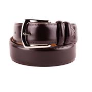 Italiaanse leren riem met messing gesp Made in Italia , Brown , Heren