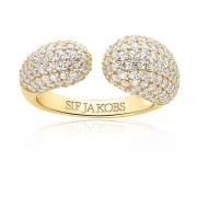 Vergulde ring met witte zirkonia Sif Jakobs Jewellery , Yellow , Dames