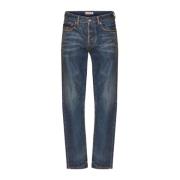 Blauwe Distressed Denim Jeans Valentino Garavani , Blue , Heren