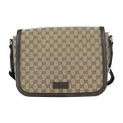 Pre-owned Canvas shoulder-bags Gucci Vintage , Beige , Dames