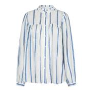 Elegant Blue Stripe Shirt Blouse Lollys Laundry , White , Dames