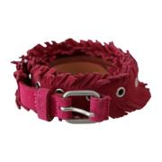 Luxe kastanjebruine leren riem met dubbele gesp Ermanno Scervino , Pin...