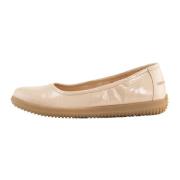 Crème Leren Ballerina Schoenen Nature Footwear , Beige , Dames